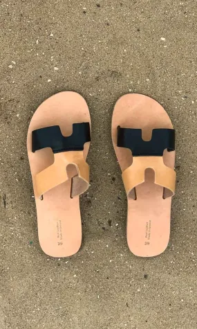 HOSS Sandals - Contrast Tan/Black