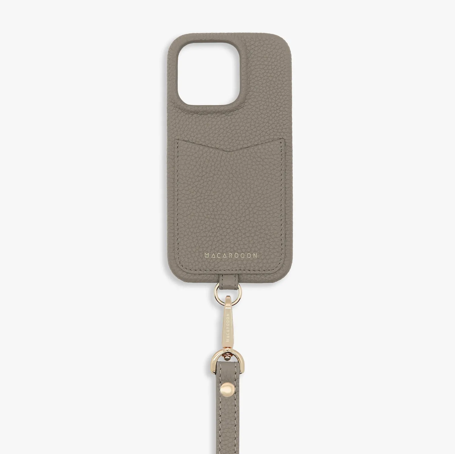 iPhone 12/12 Pro Leather Sling Card Case with Wrist Leather Strap