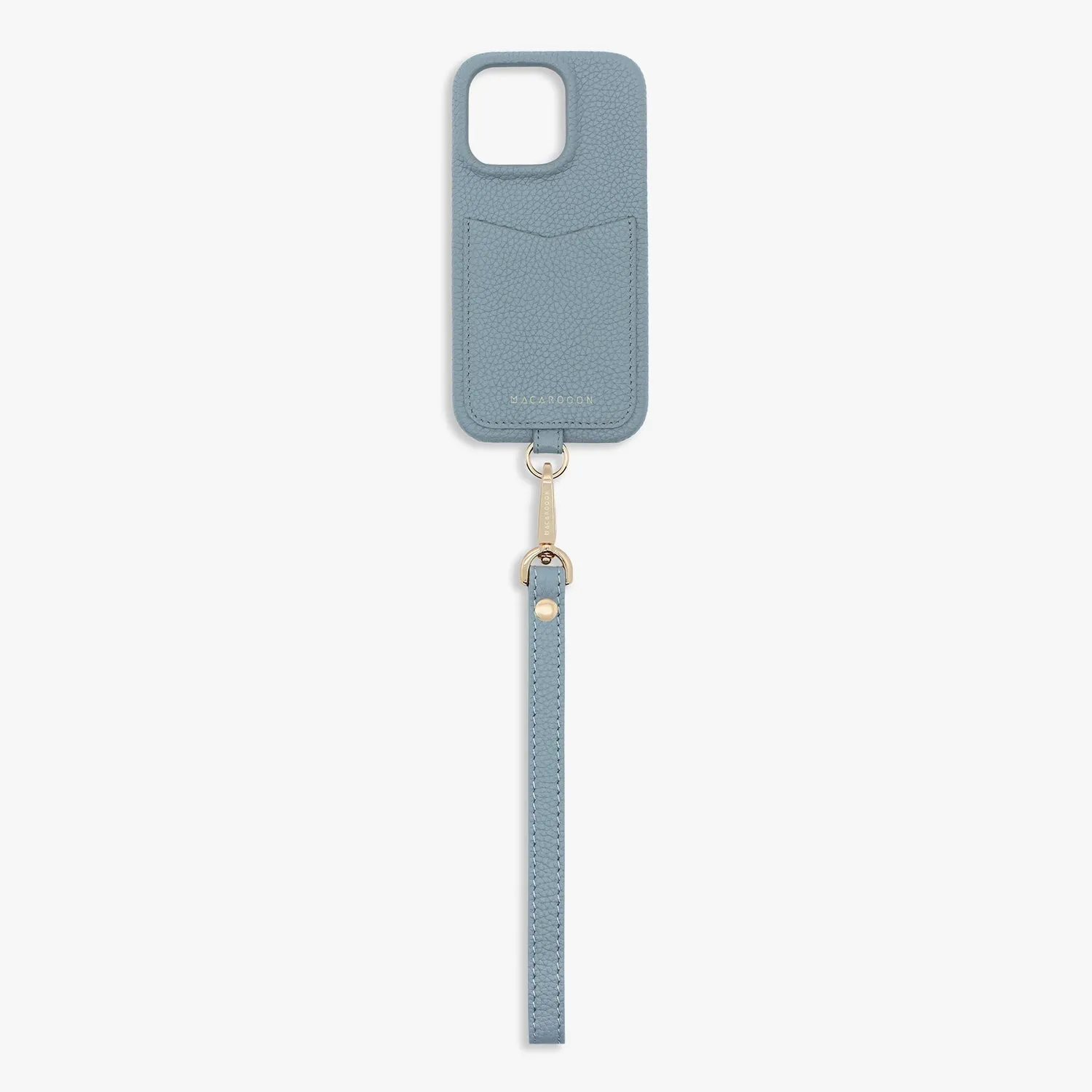 iPhone 12/12 Pro Leather Sling Card Case with Wrist Leather Strap