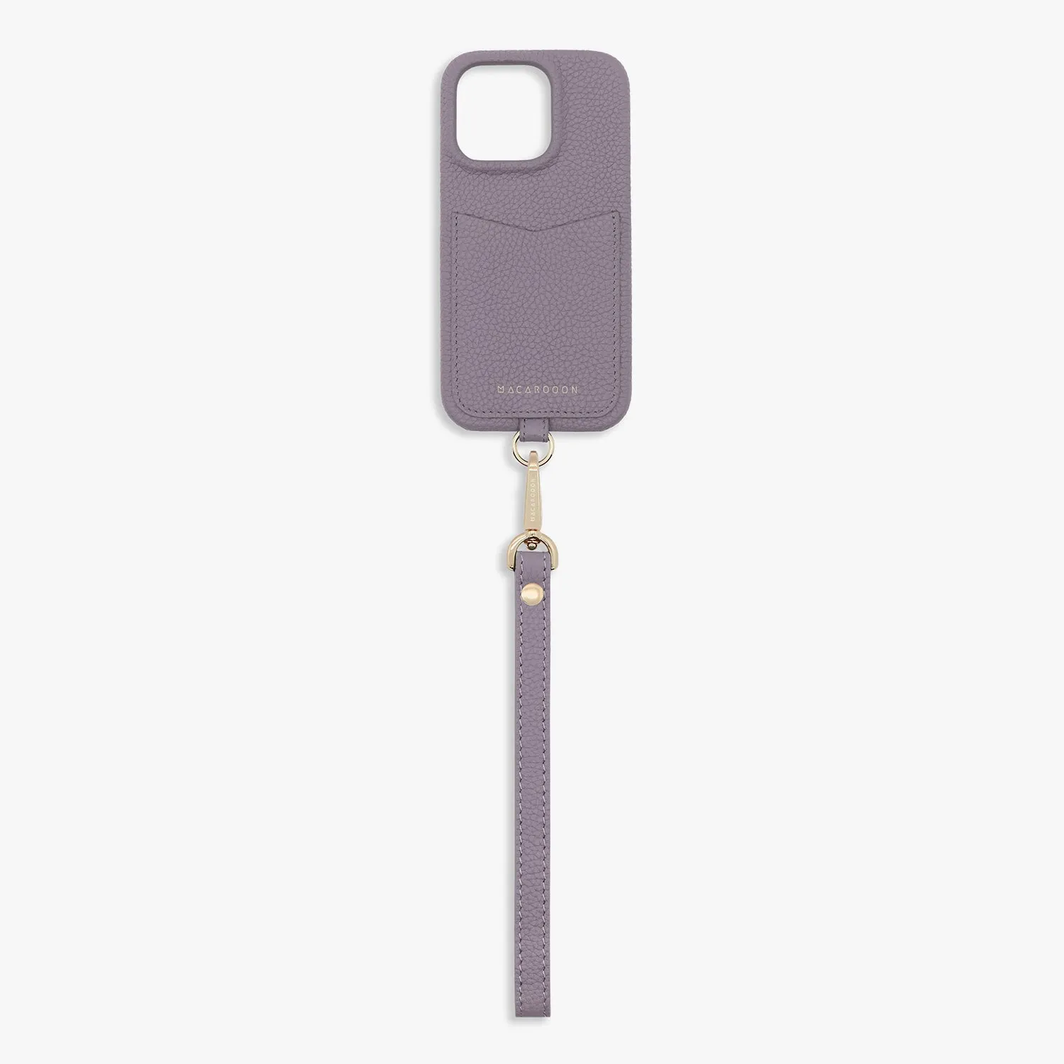 iPhone 12/12 Pro Leather Sling Card Case with Wrist Leather Strap