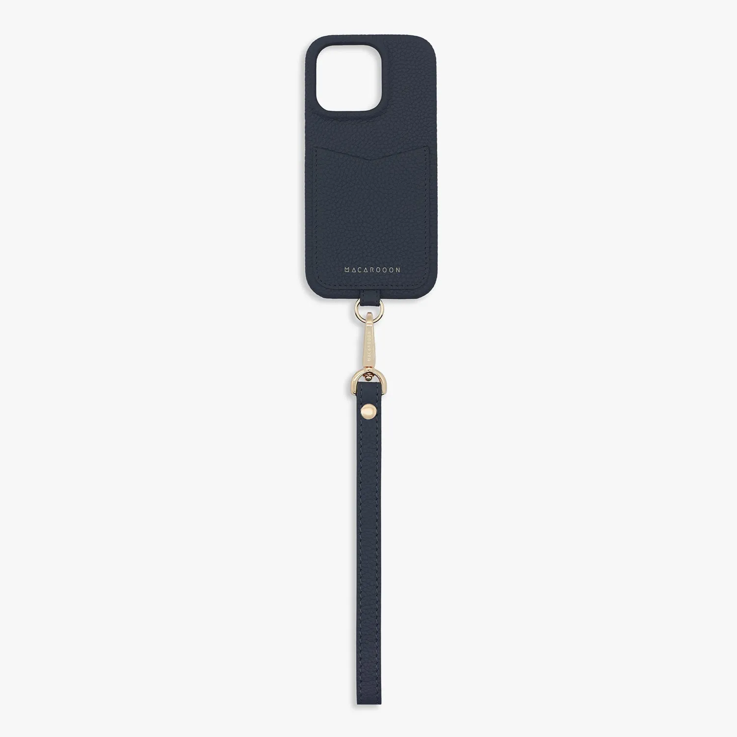 iPhone 12/12 Pro Leather Sling Card Case with Wrist Leather Strap