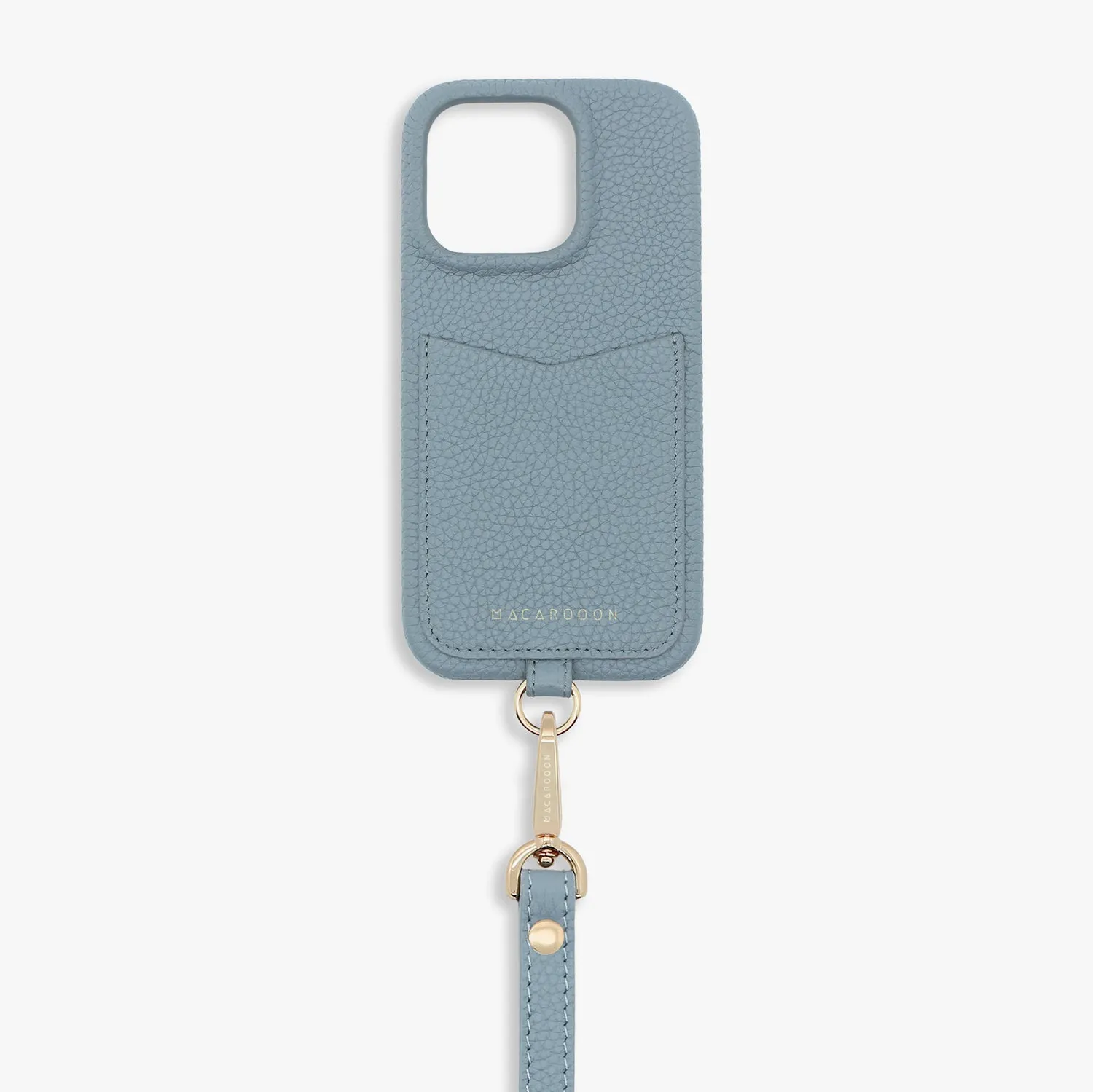 iPhone 12/12 Pro Leather Sling Card Case with Wrist Leather Strap
