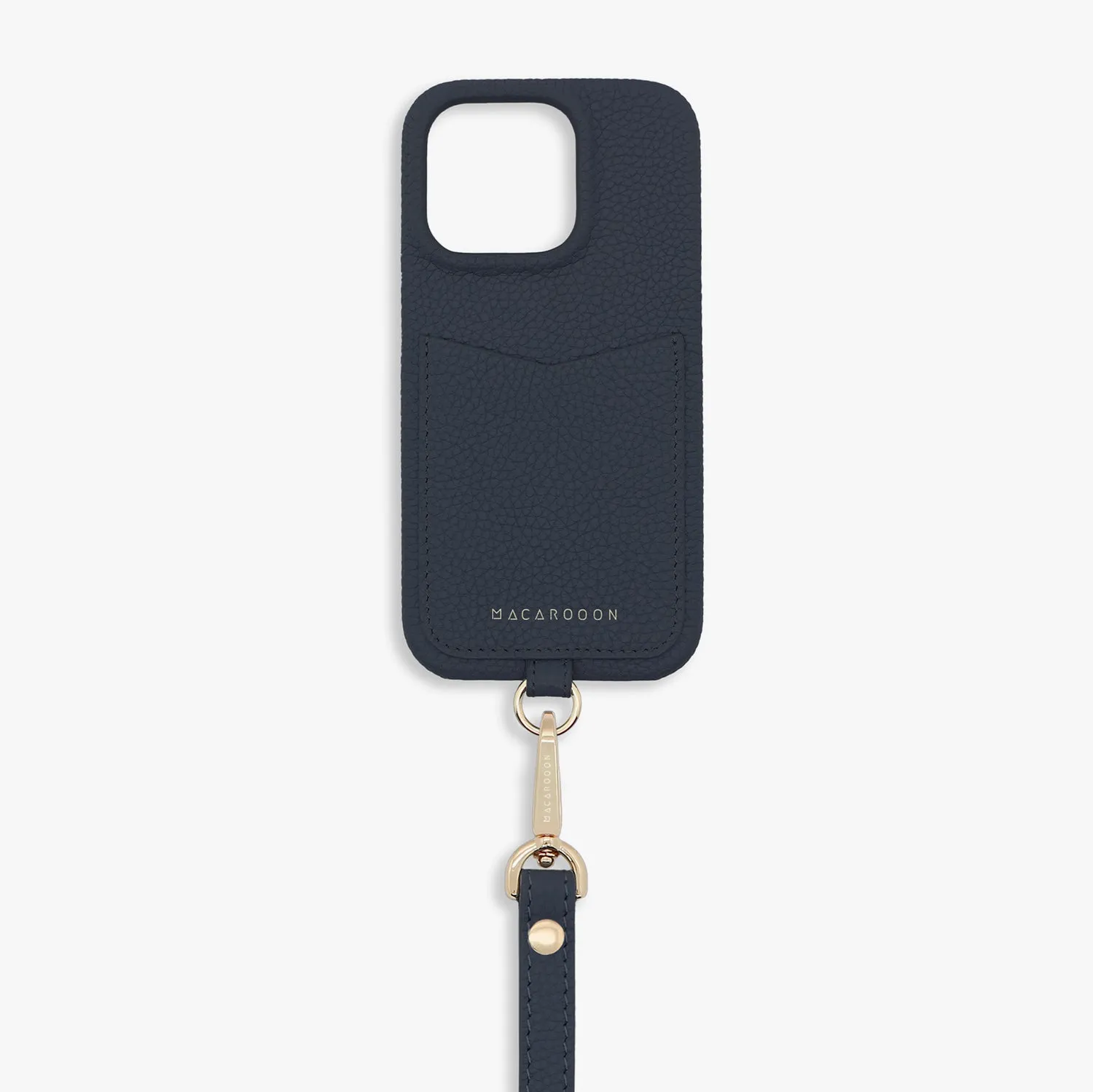 iPhone 12/12 Pro Leather Sling Card Case with Wrist Leather Strap