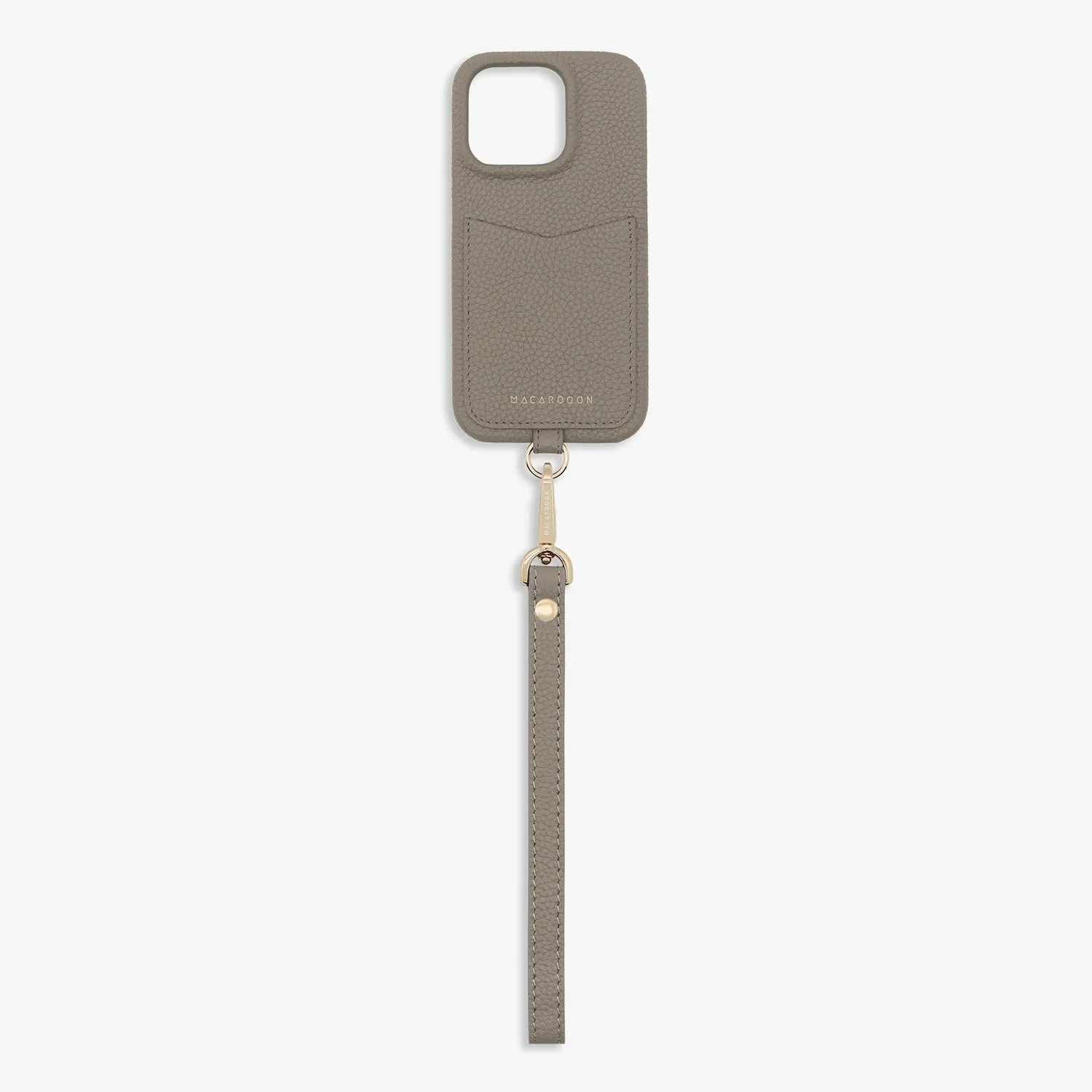 iPhone 12/12 Pro Leather Sling Card Case with Wrist Leather Strap