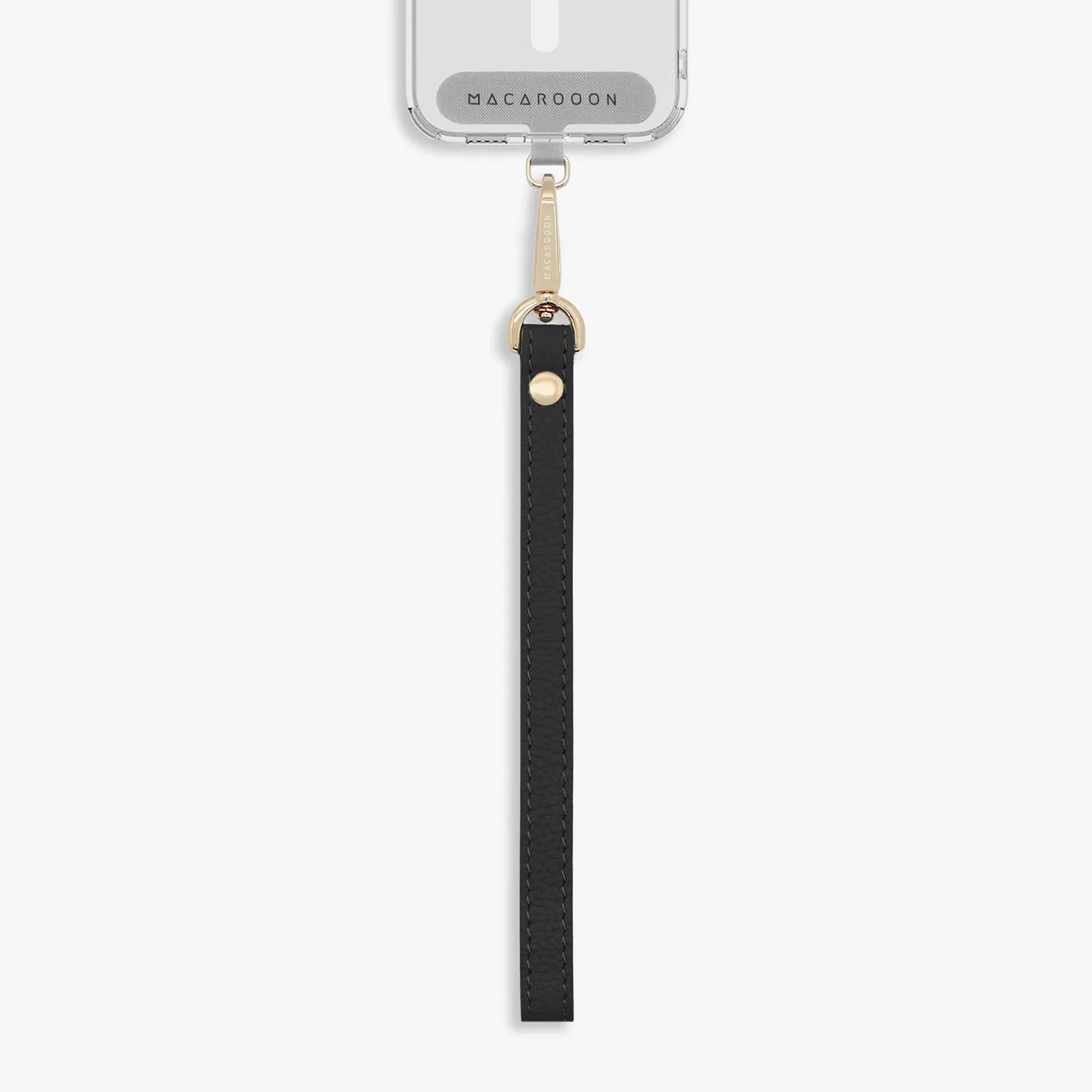 iPhone 13 Pro Max Clear Case with Wrist Leather Strap