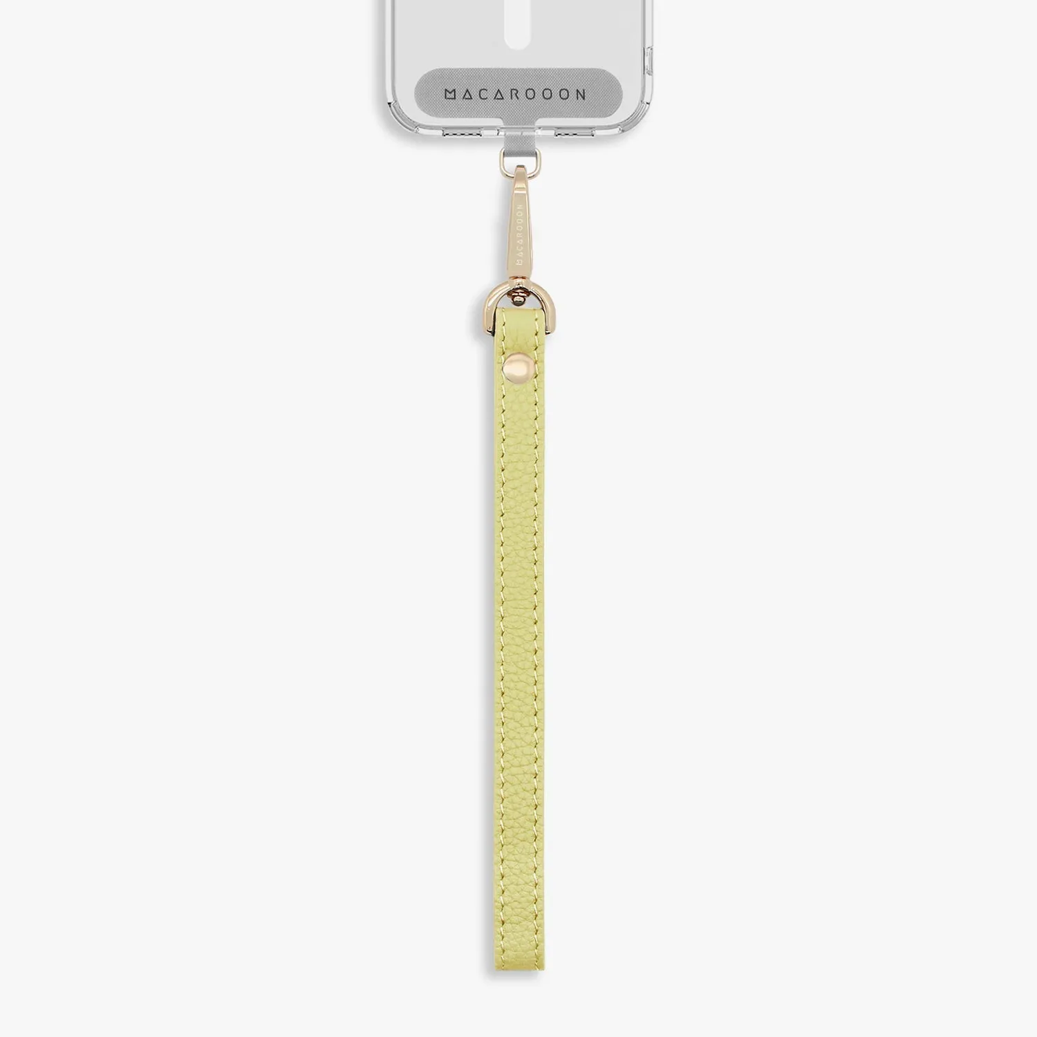 iPhone 15 Plus Clear Case with Wrist Leather Strap