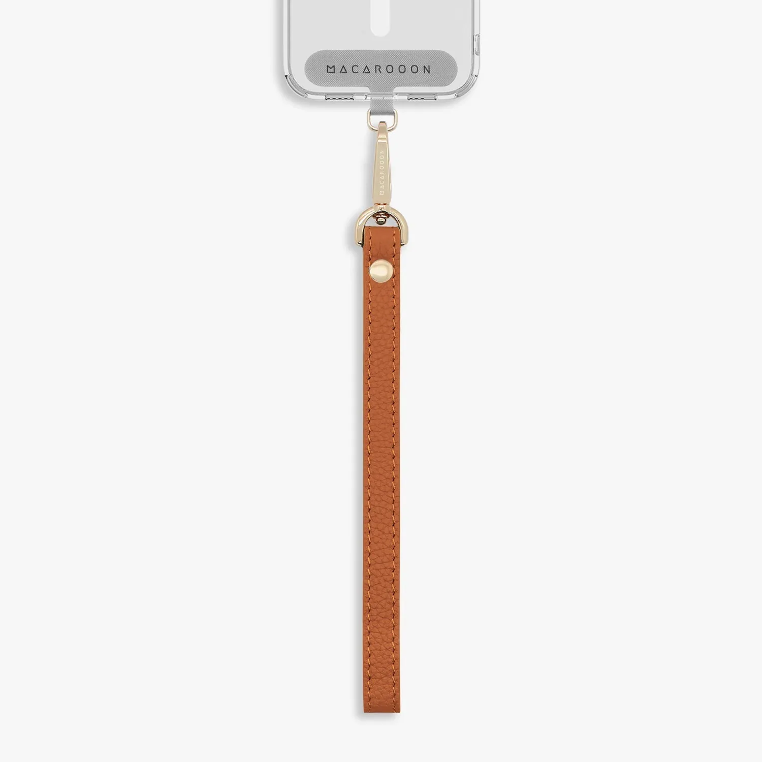 iPhone 15 Plus Clear Case with Wrist Leather Strap
