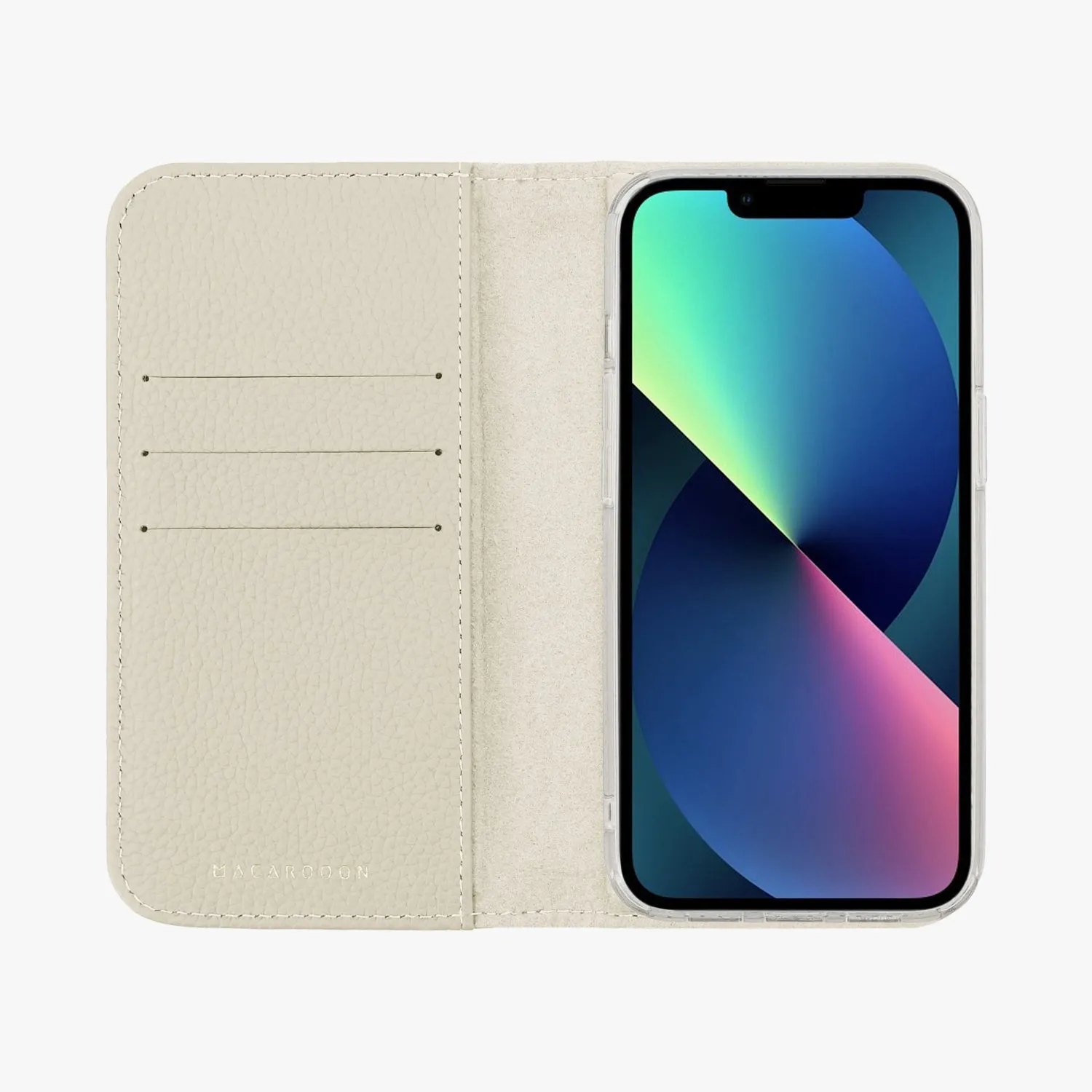 iPhone 15 Plus MagSafe Leather Flip Cover with Clear Case