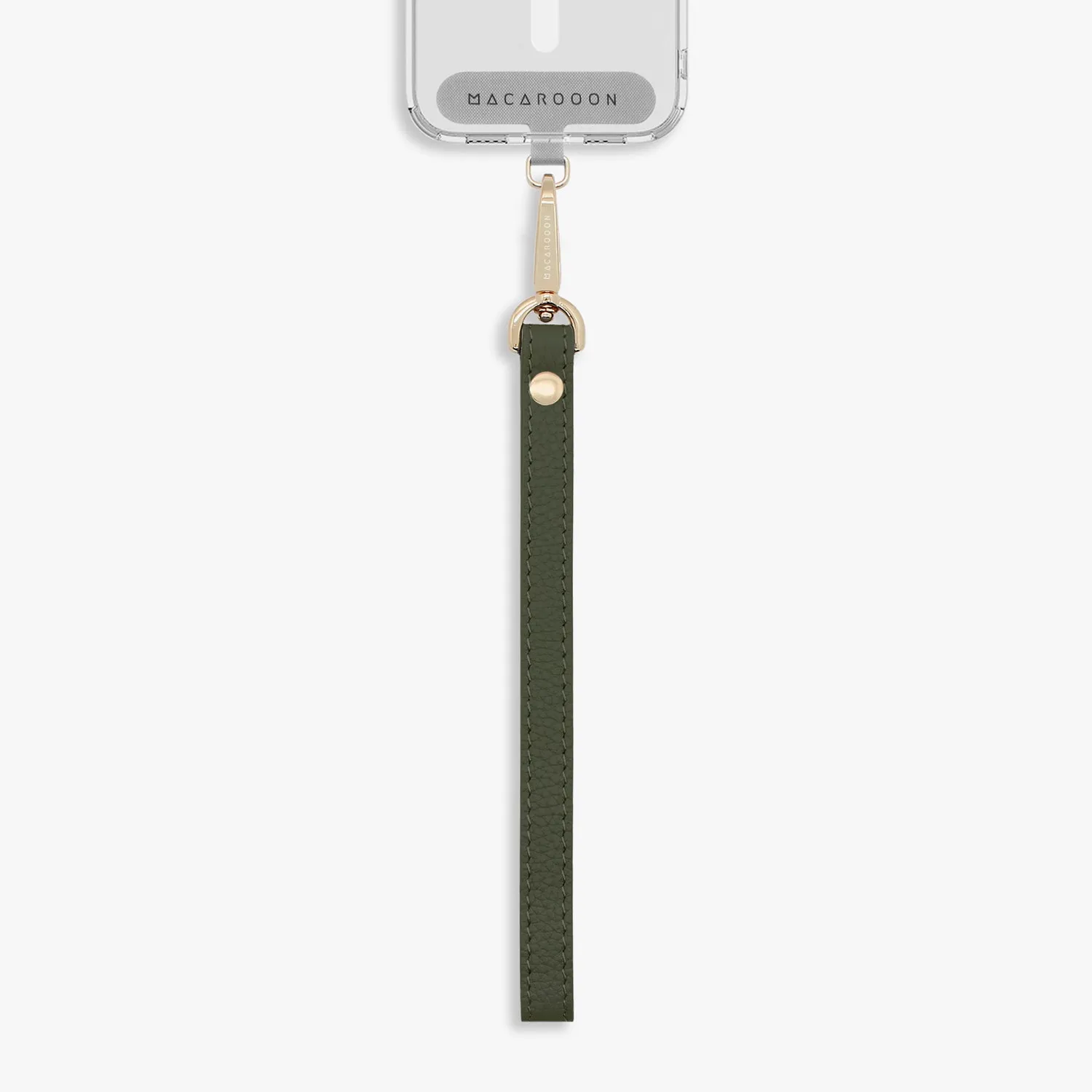 iPhone 16 Pro Max Clear Case with Wrist Leather Strap