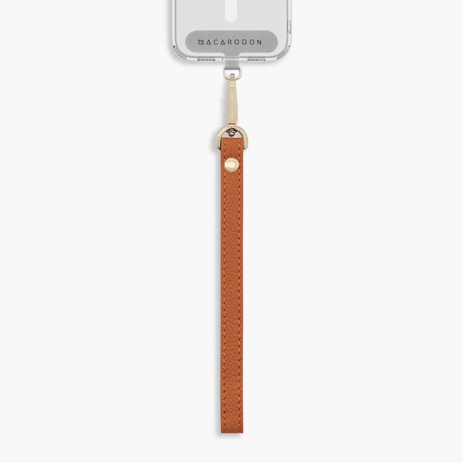iPhone 16 Pro Max Clear Case with Wrist Leather Strap