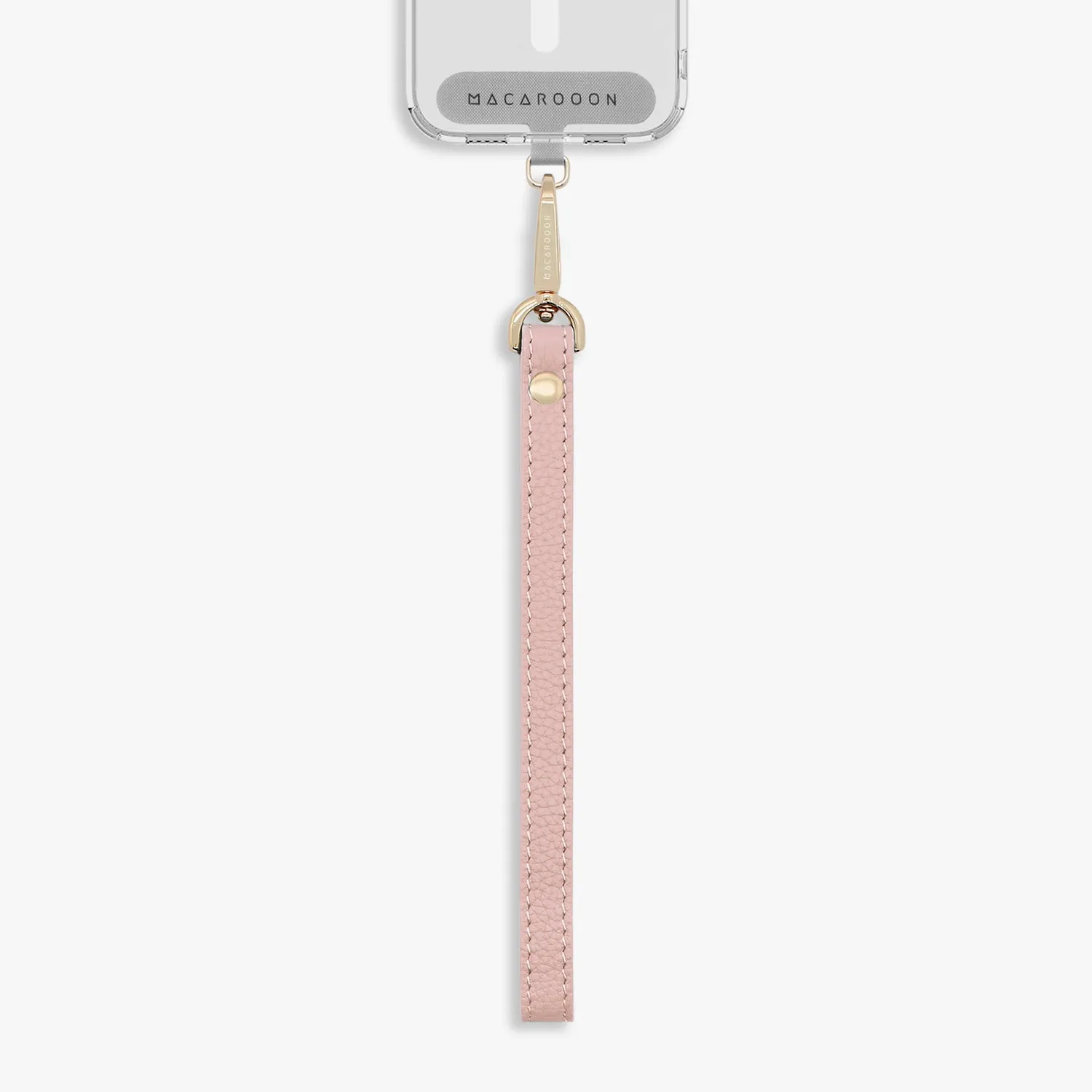 iPhone 16 Pro Max Clear Case with Wrist Leather Strap