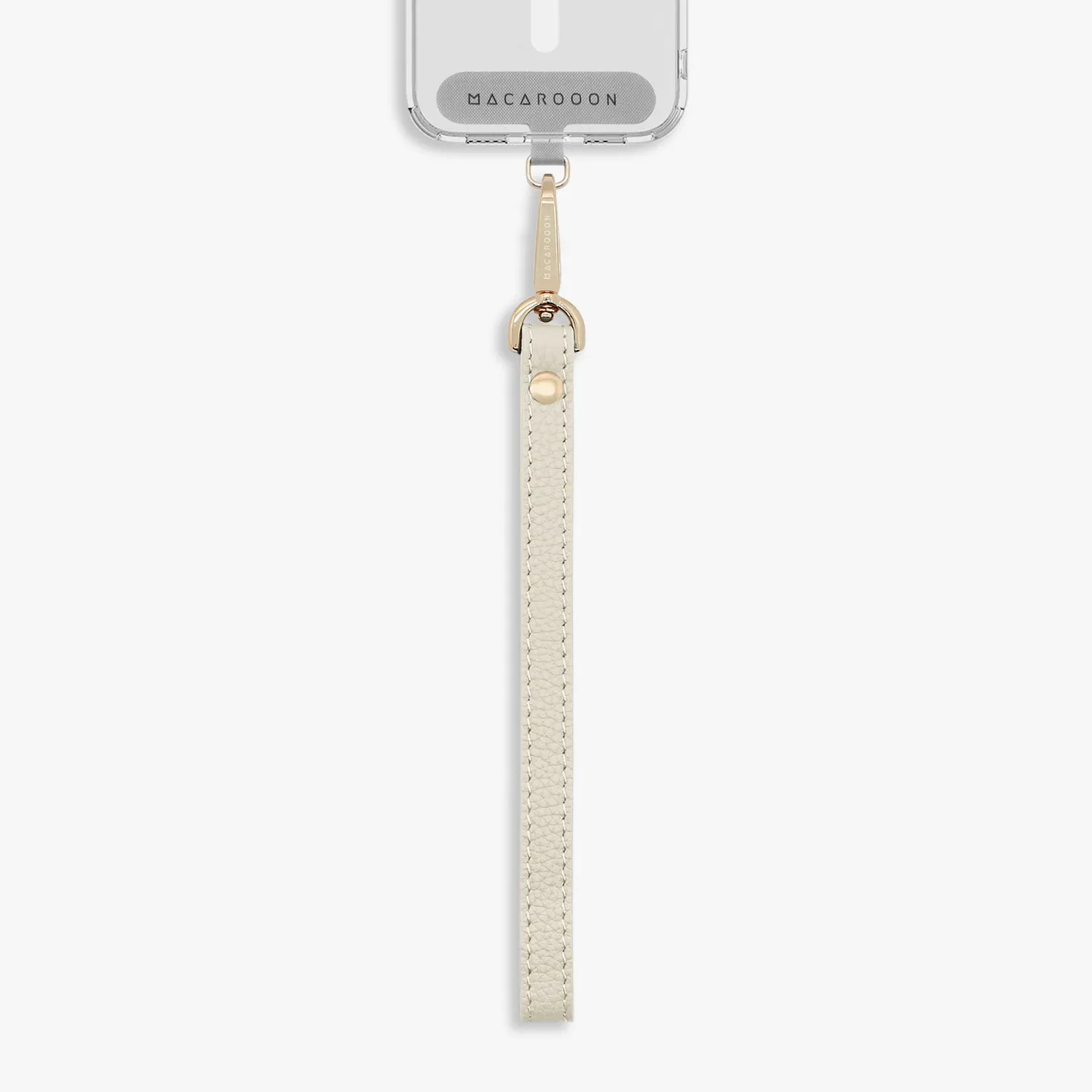 iPhone 16 Pro Max Clear Case with Wrist Leather Strap