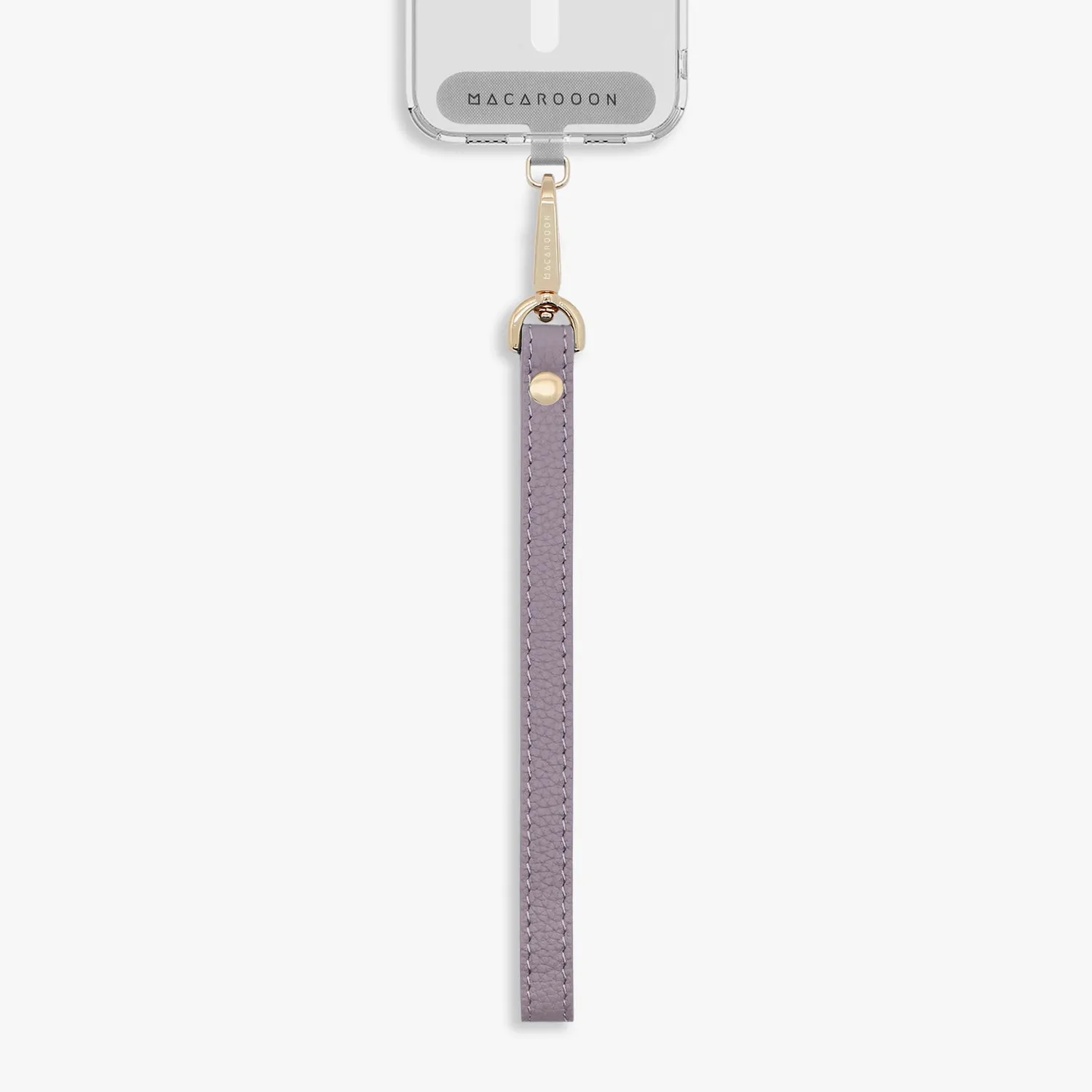 iPhone 16 Pro Max Clear Case with Wrist Leather Strap
