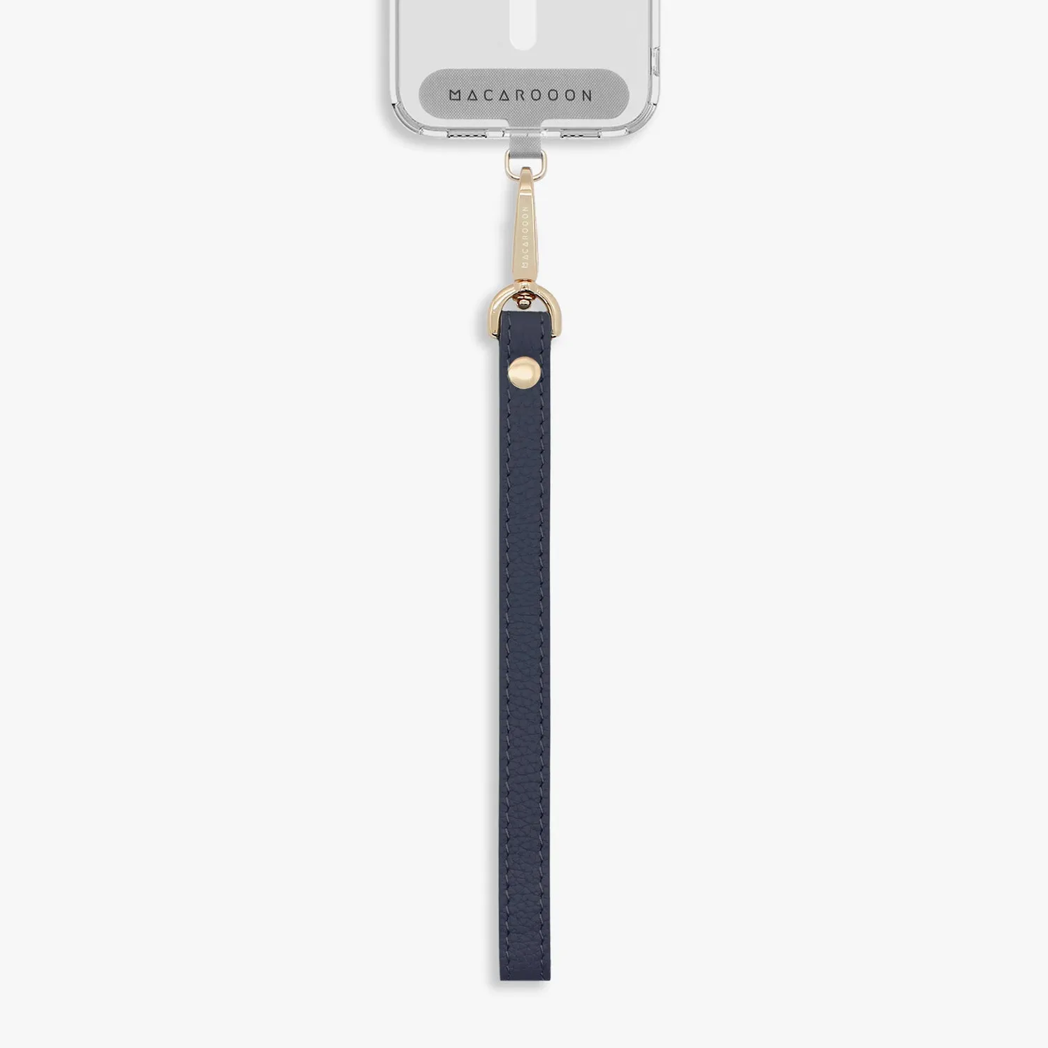 iPhone 16 Pro Max Clear Case with Wrist Leather Strap