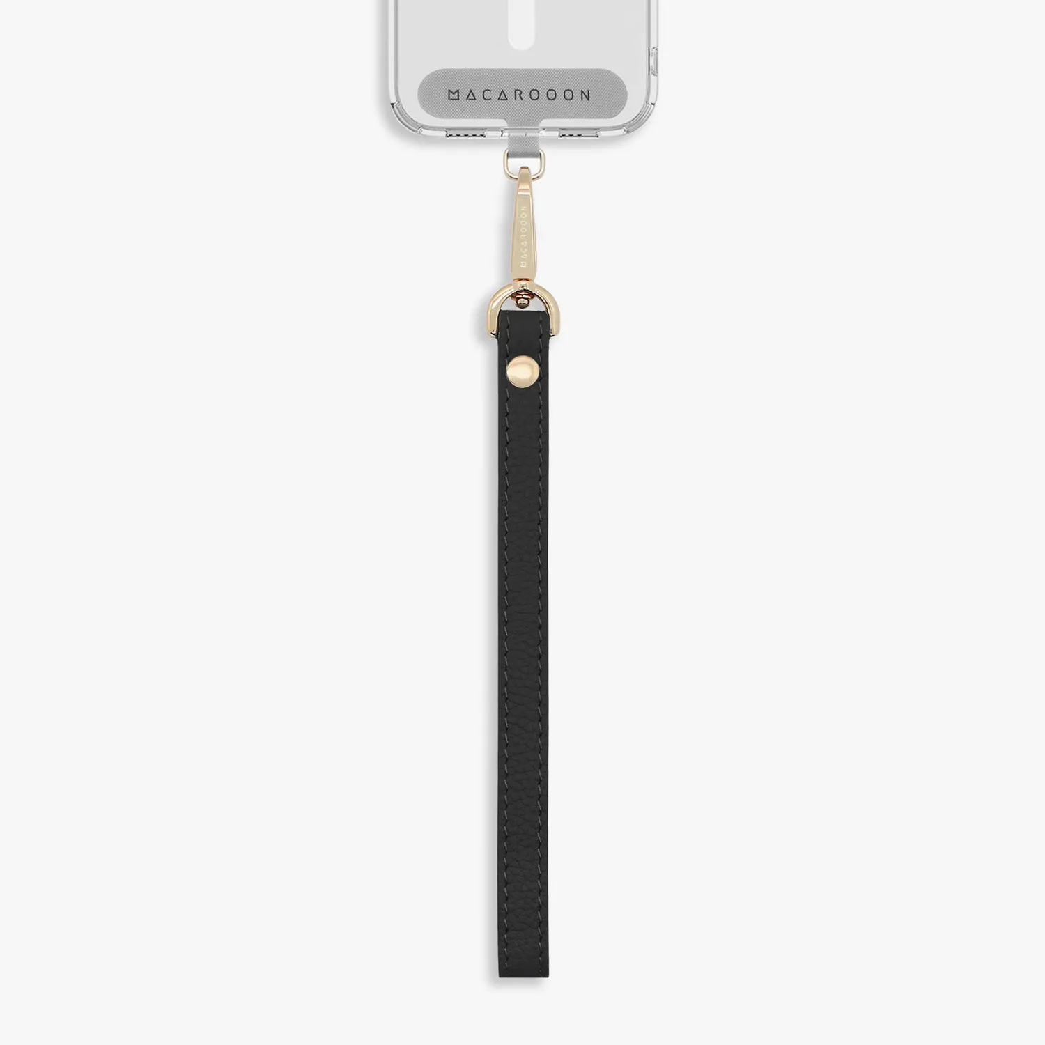 iPhone 16 Pro Max Clear Case with Wrist Leather Strap