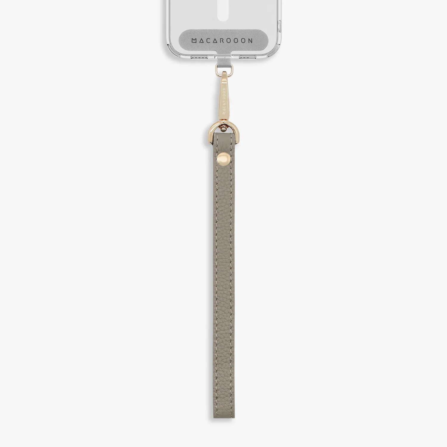 iPhone 16 Pro Max Clear Case with Wrist Leather Strap