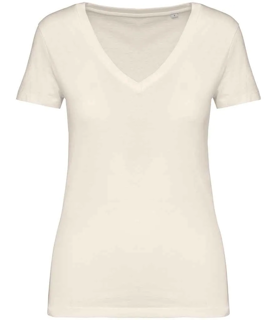 Native Spirit Women's Organic Cotton 155gsm V-Neck T-Shirt {NS334}