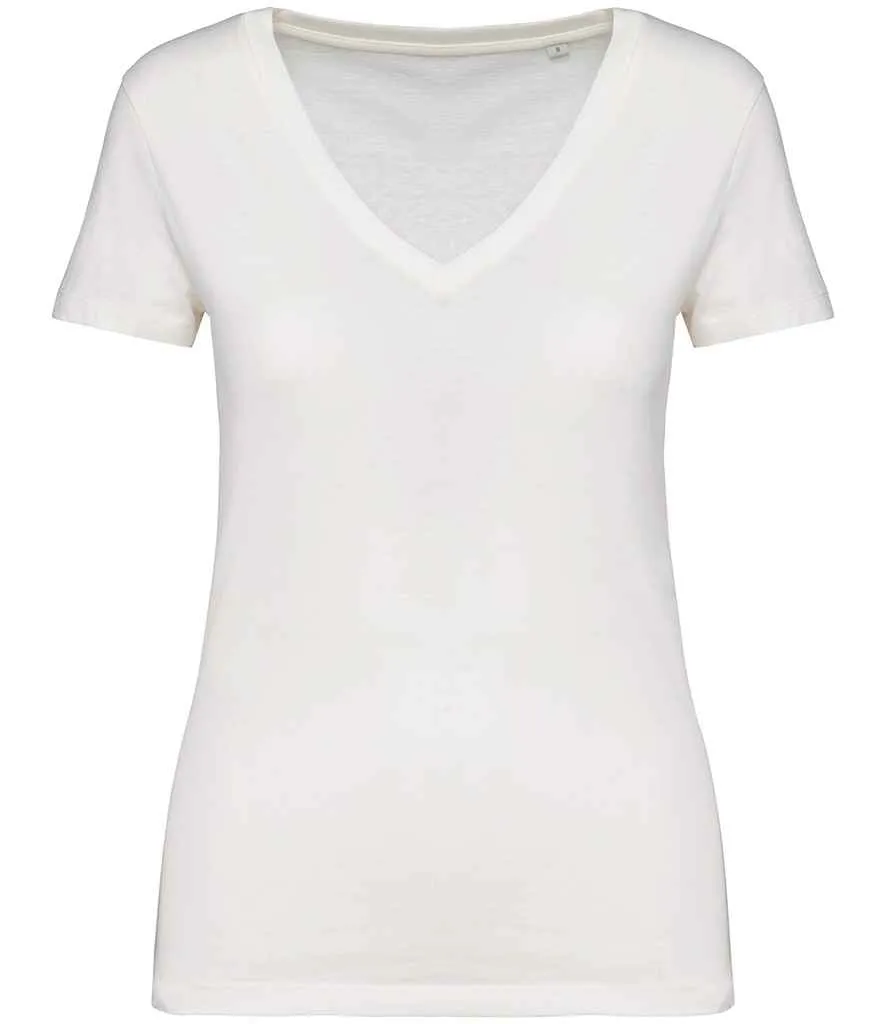 Native Spirit Women's Organic Cotton 155gsm V-Neck T-Shirt {NS334}