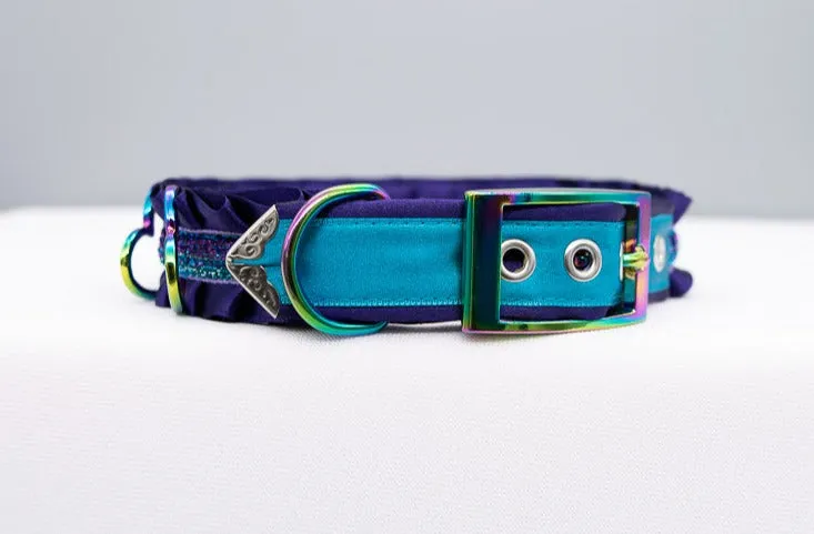 Rainbow Nebula Heart BDSM Collar