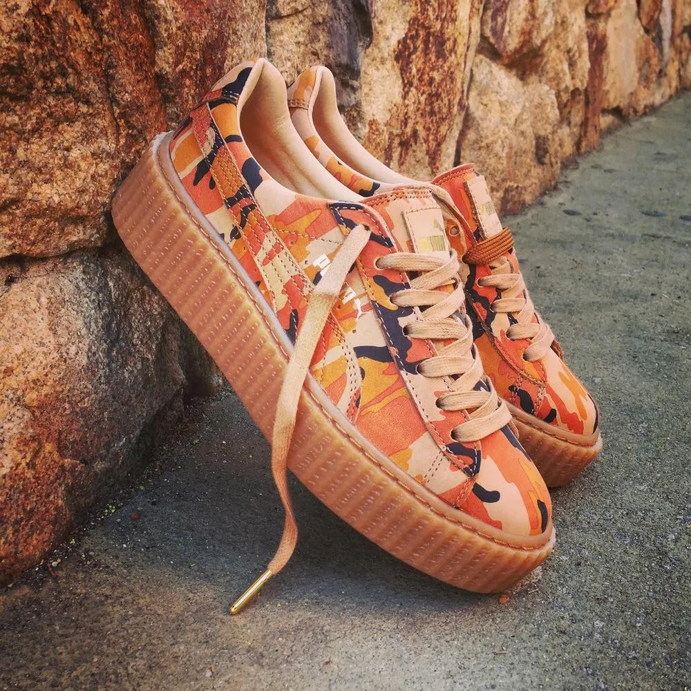 Rihanna x PUMA Suede Creeper Orange Camo