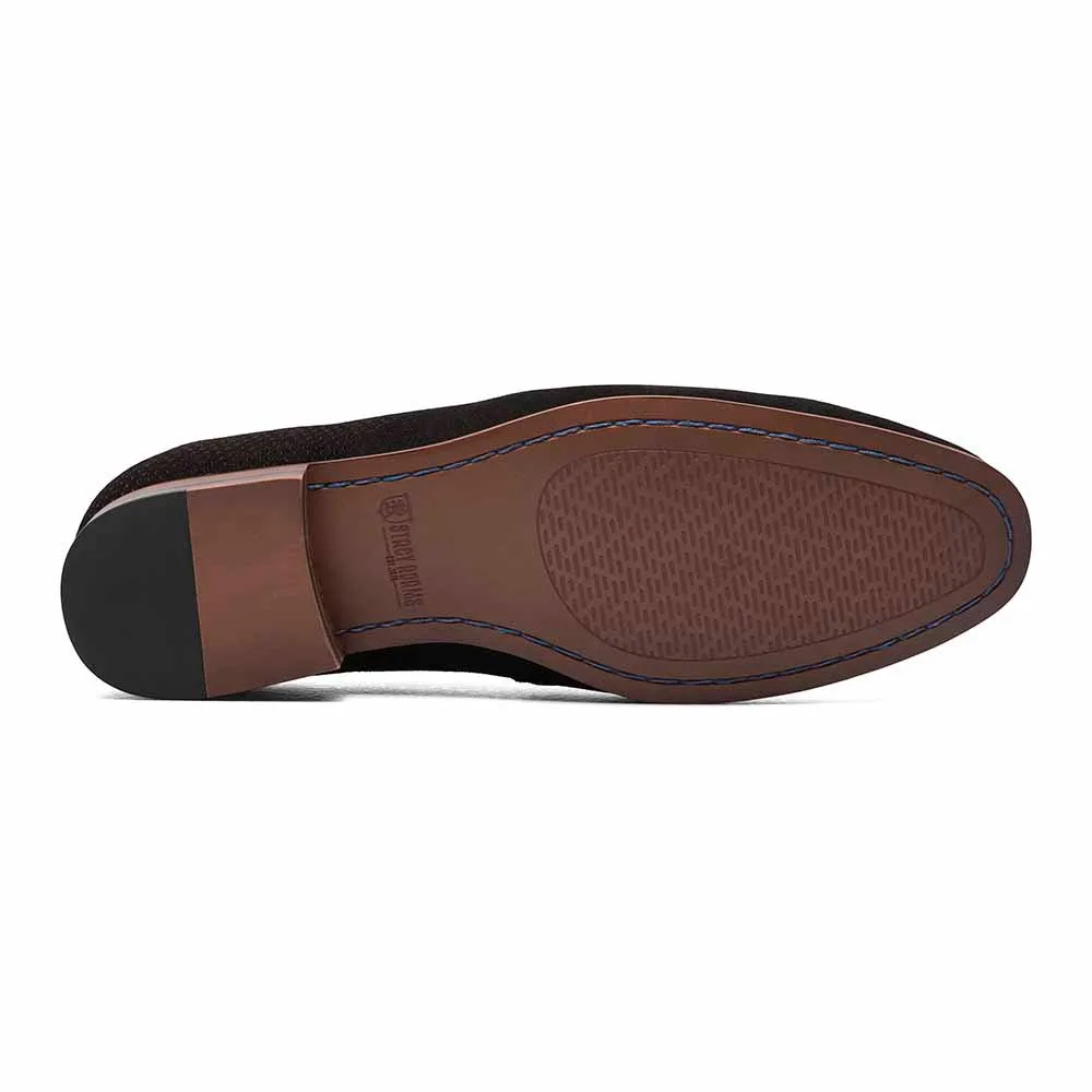 Stacy Adams Black Suede WYDELL Moc Toe Bit Slip On