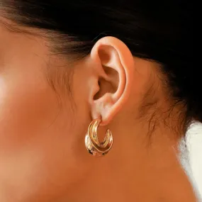 TFC Fluffy Clouds Gold Plated Hoop Earrings
