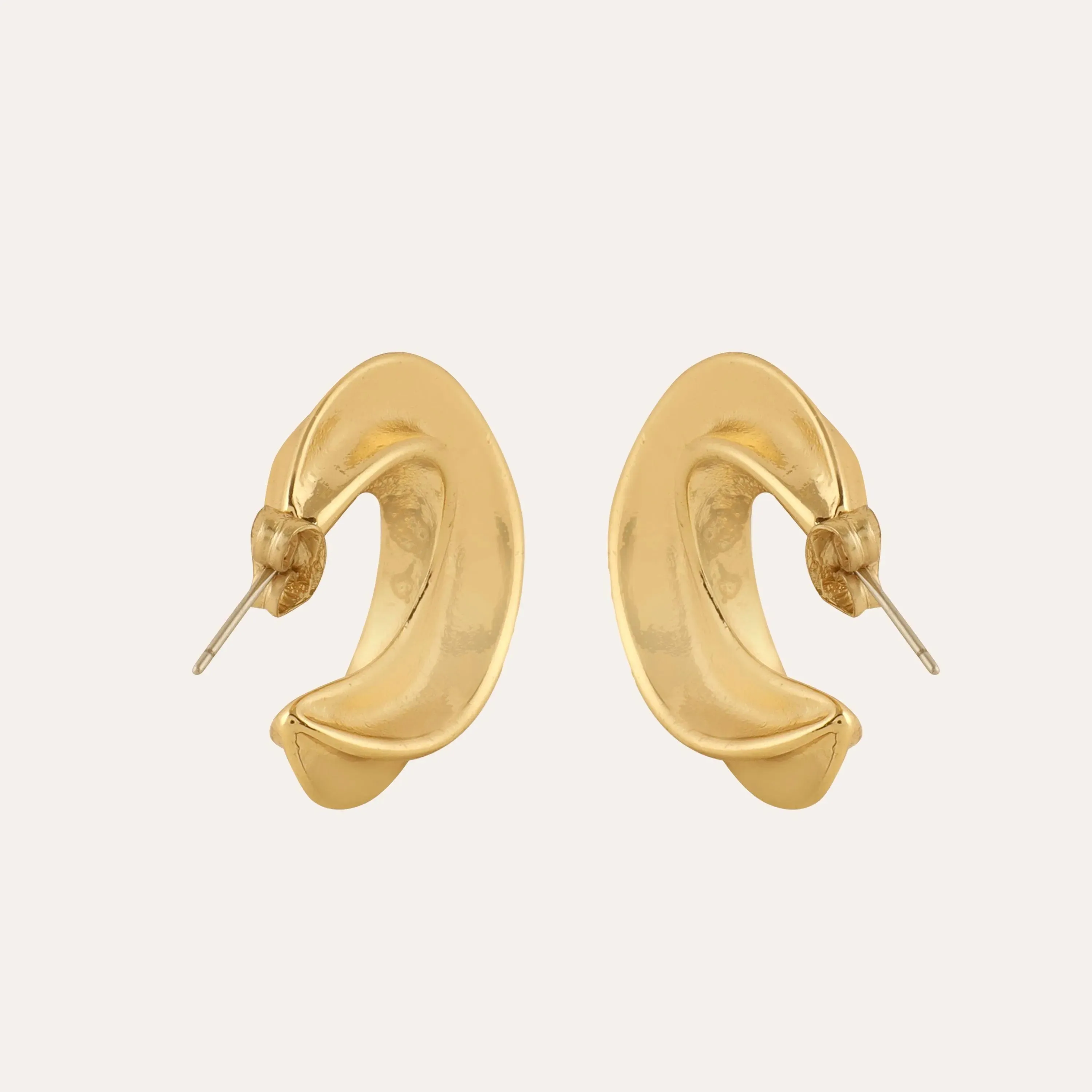 TFC Fluffy Clouds Gold Plated Hoop Earrings