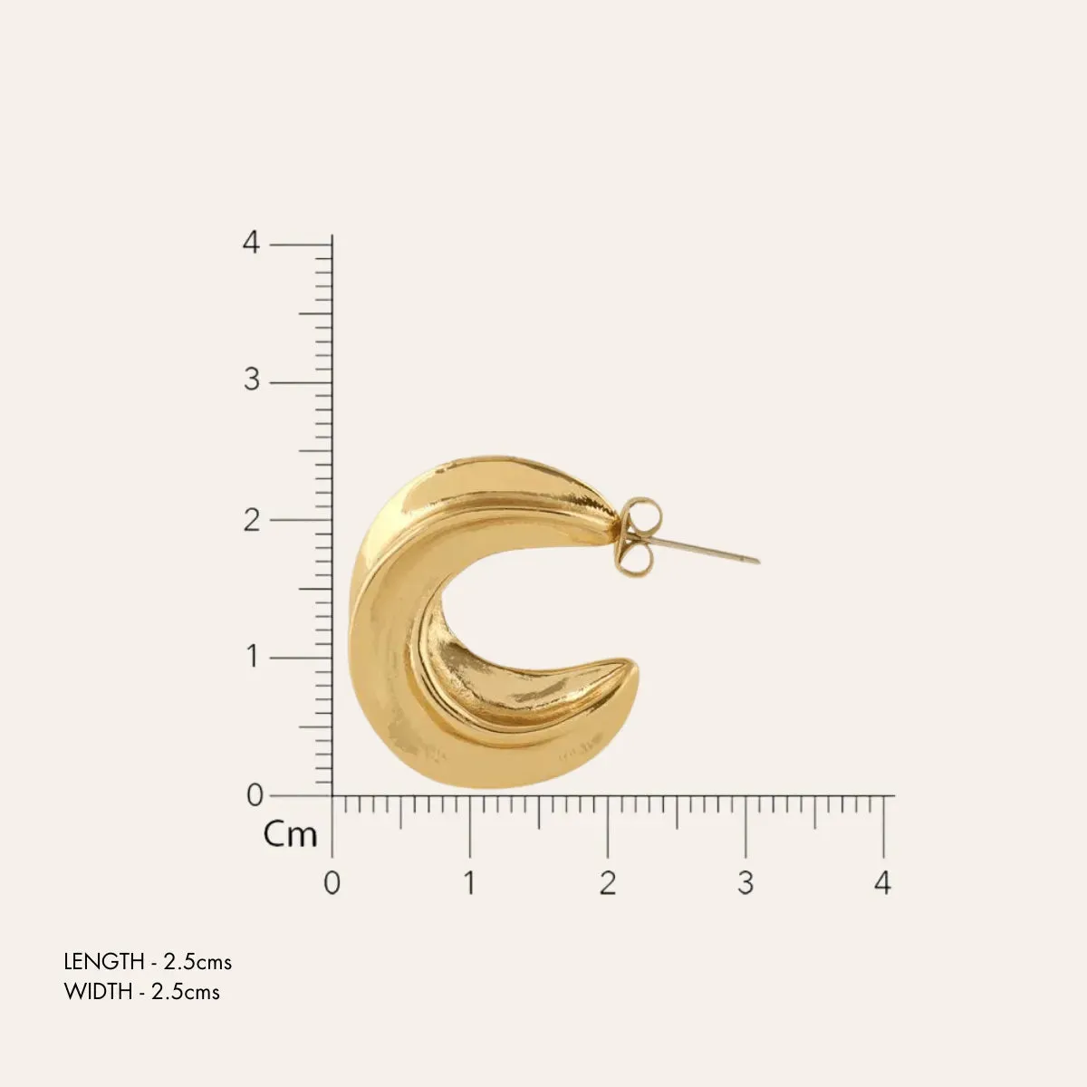 TFC Fluffy Clouds Gold Plated Hoop Earrings