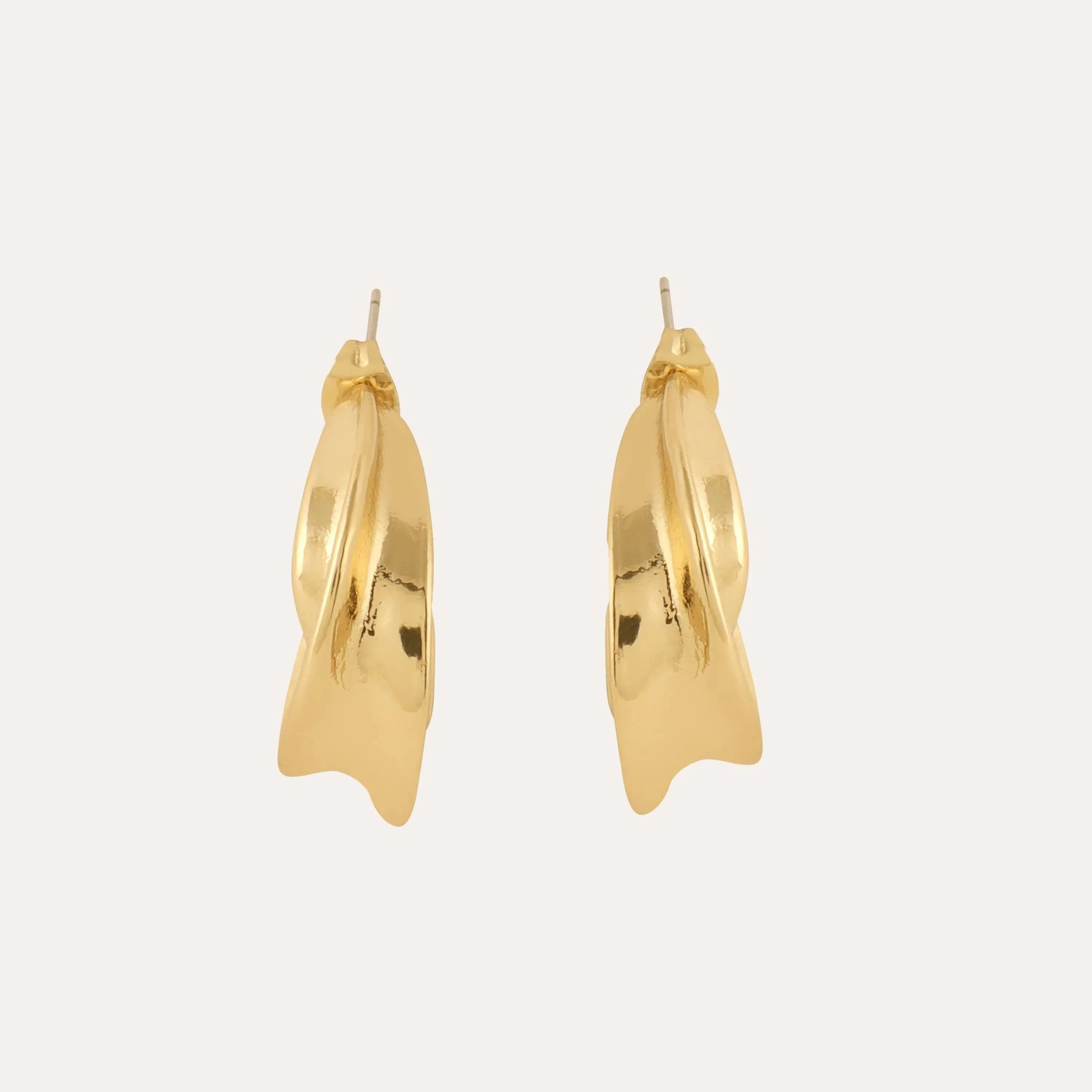 TFC Fluffy Clouds Gold Plated Hoop Earrings