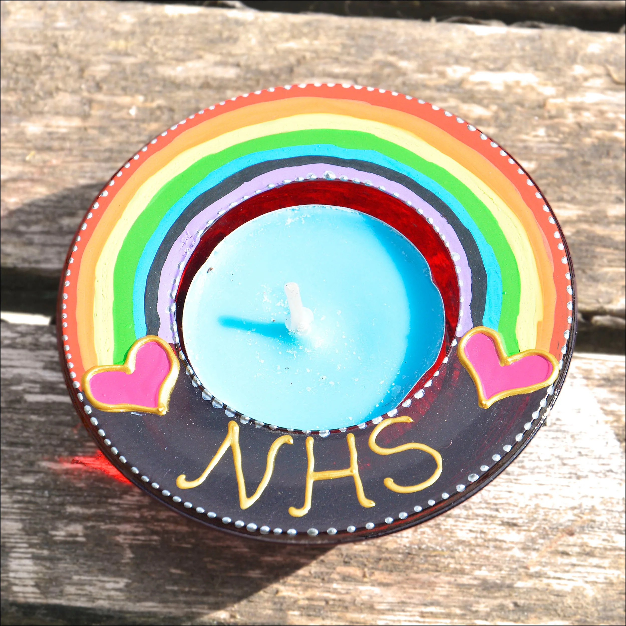 Thank You NHS Rainbow Candle Holder