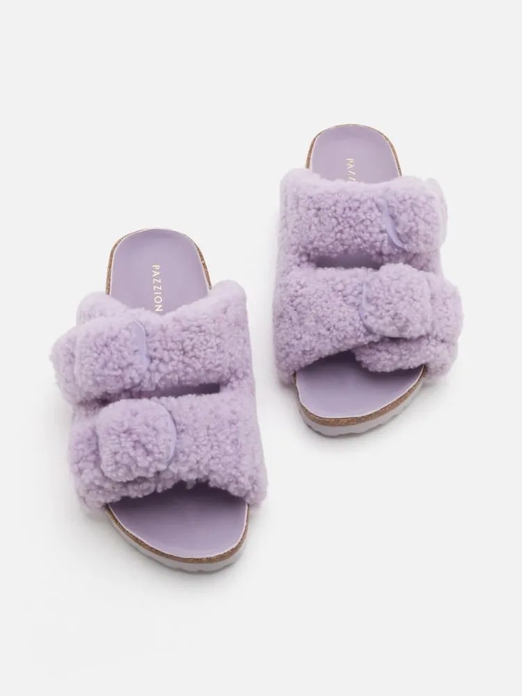 Winnie Buckle Detailed Wool Slides