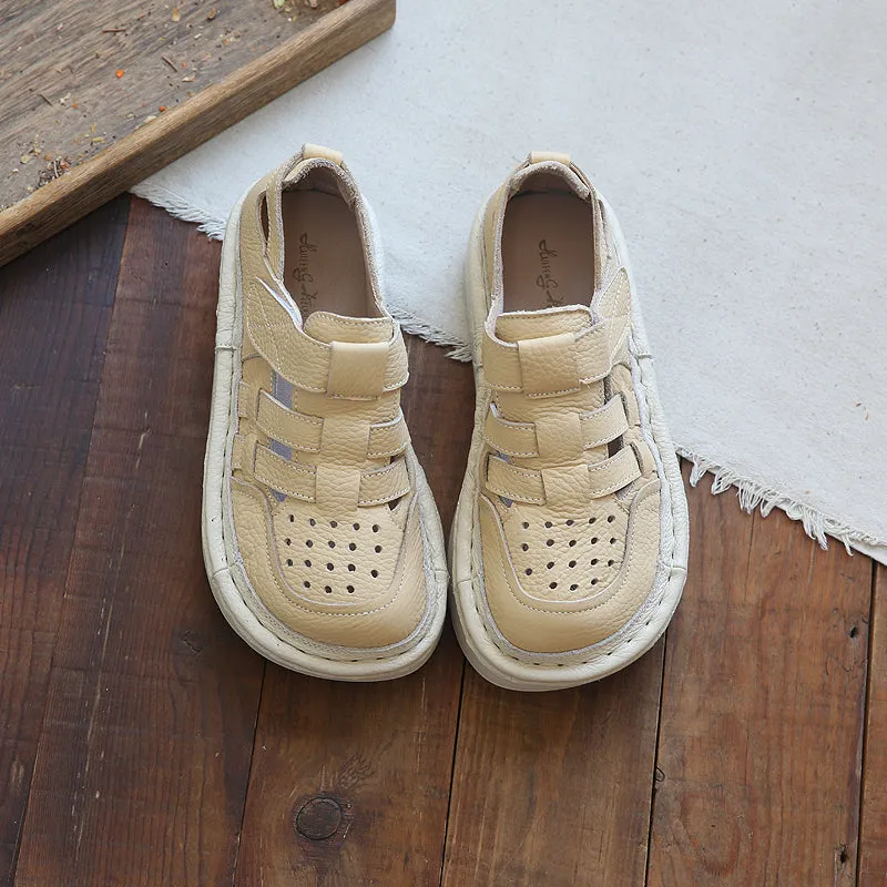 Women Summer Casual Hollow Plaited Leather Sandals